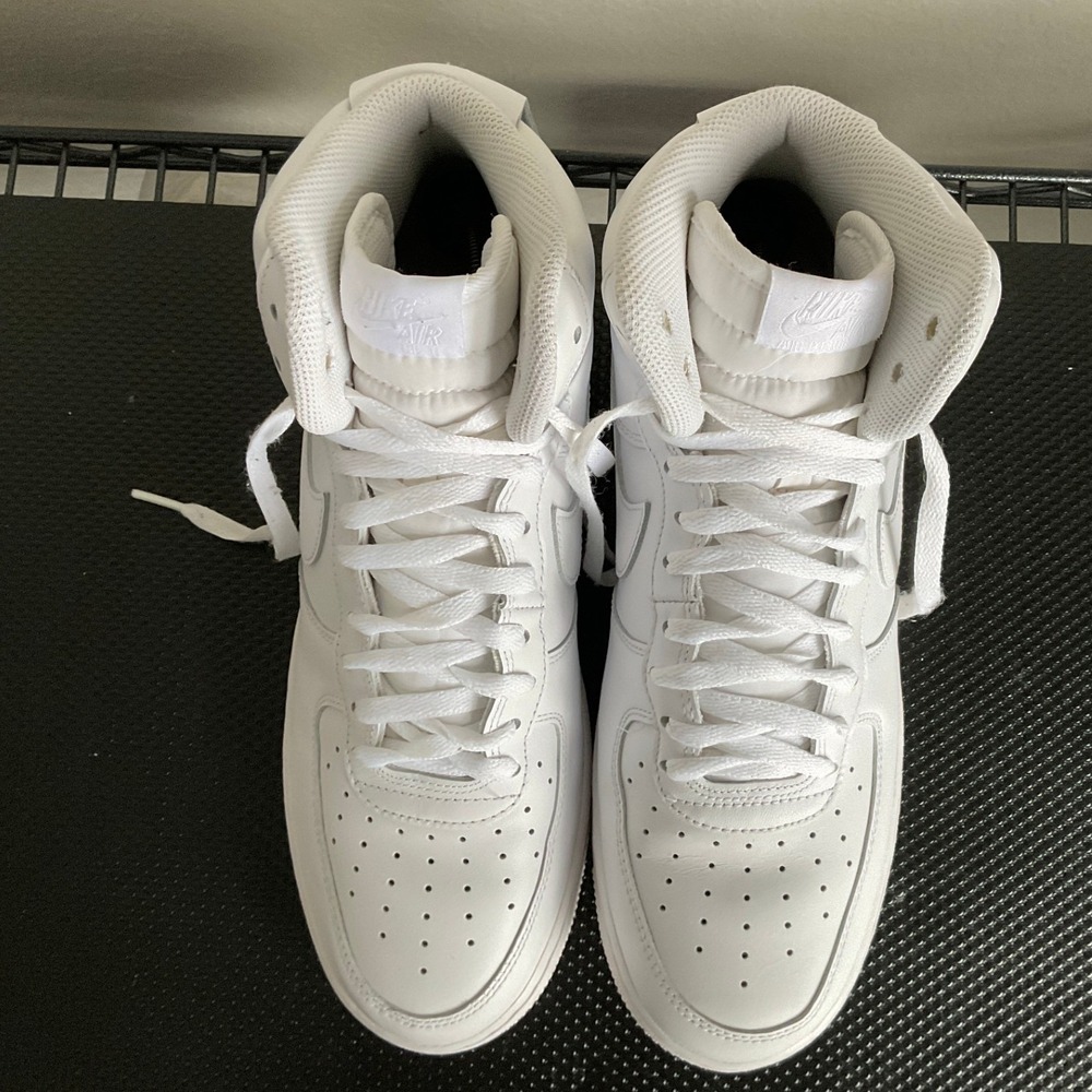 Nike Air Force 1 High 07 Triple White Mens Sneakers CW2290-111 Size 11 - Picture 9 of 12